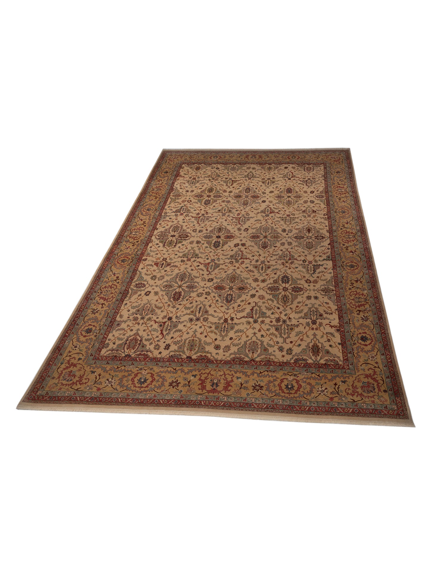 Pasha Antique Loom 98130 Beige Gold Traditional Hand Knotted Rug