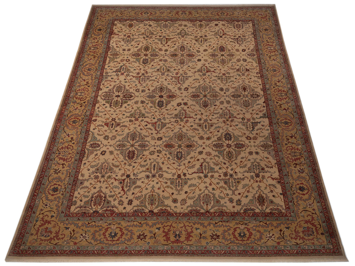 Pasha Antique Loom 98130 Beige Gold Traditional Hand Knotted Rug