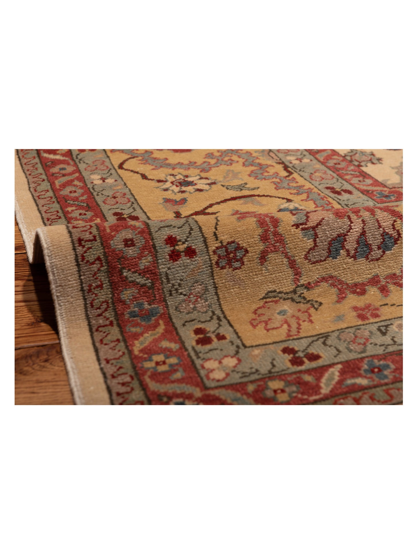 Pasha Antique Loom 98130 Beige Gold Traditional Hand Knotted Rug