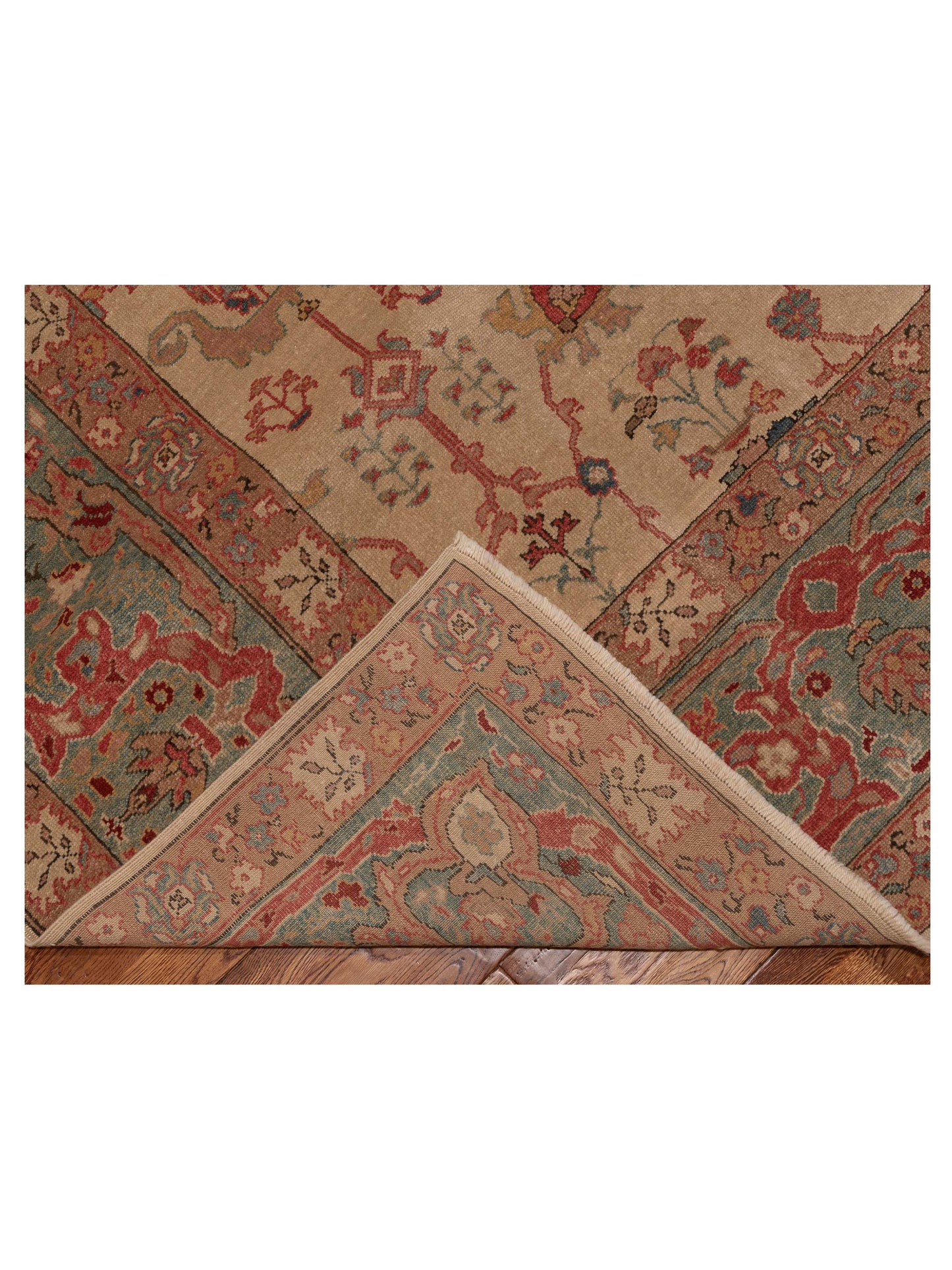 Pasha Antique Loom 98154 Ivory Blue Traditional Hand Knotted Rug