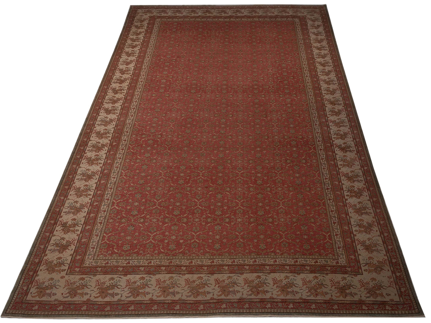 Pasha Antique Loom 98156 Rust Ivory Traditional Hand Knotted Rug