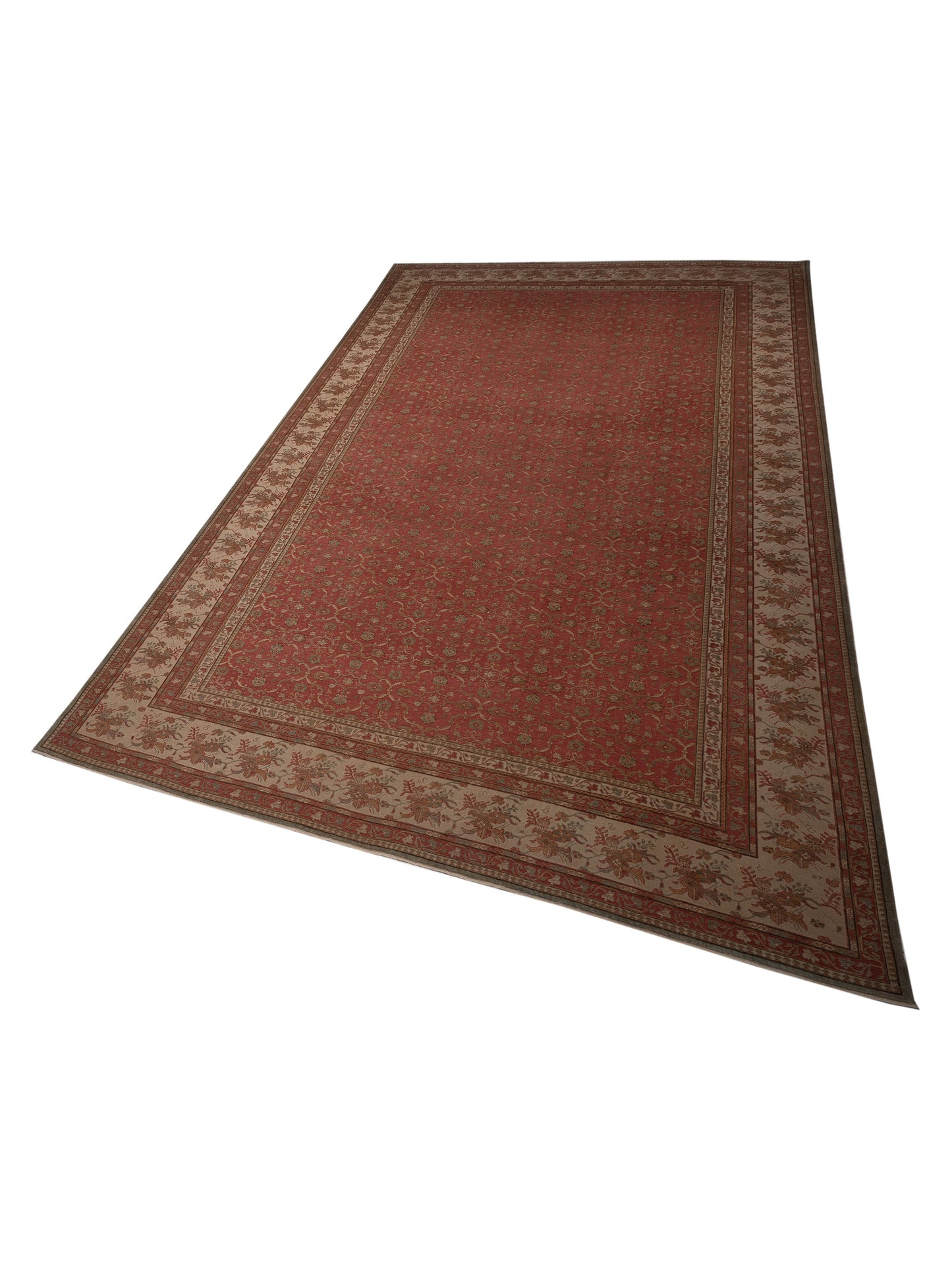 Pasha Antique Loom 98156 Rust Ivory Traditional Hand Knotted Rug