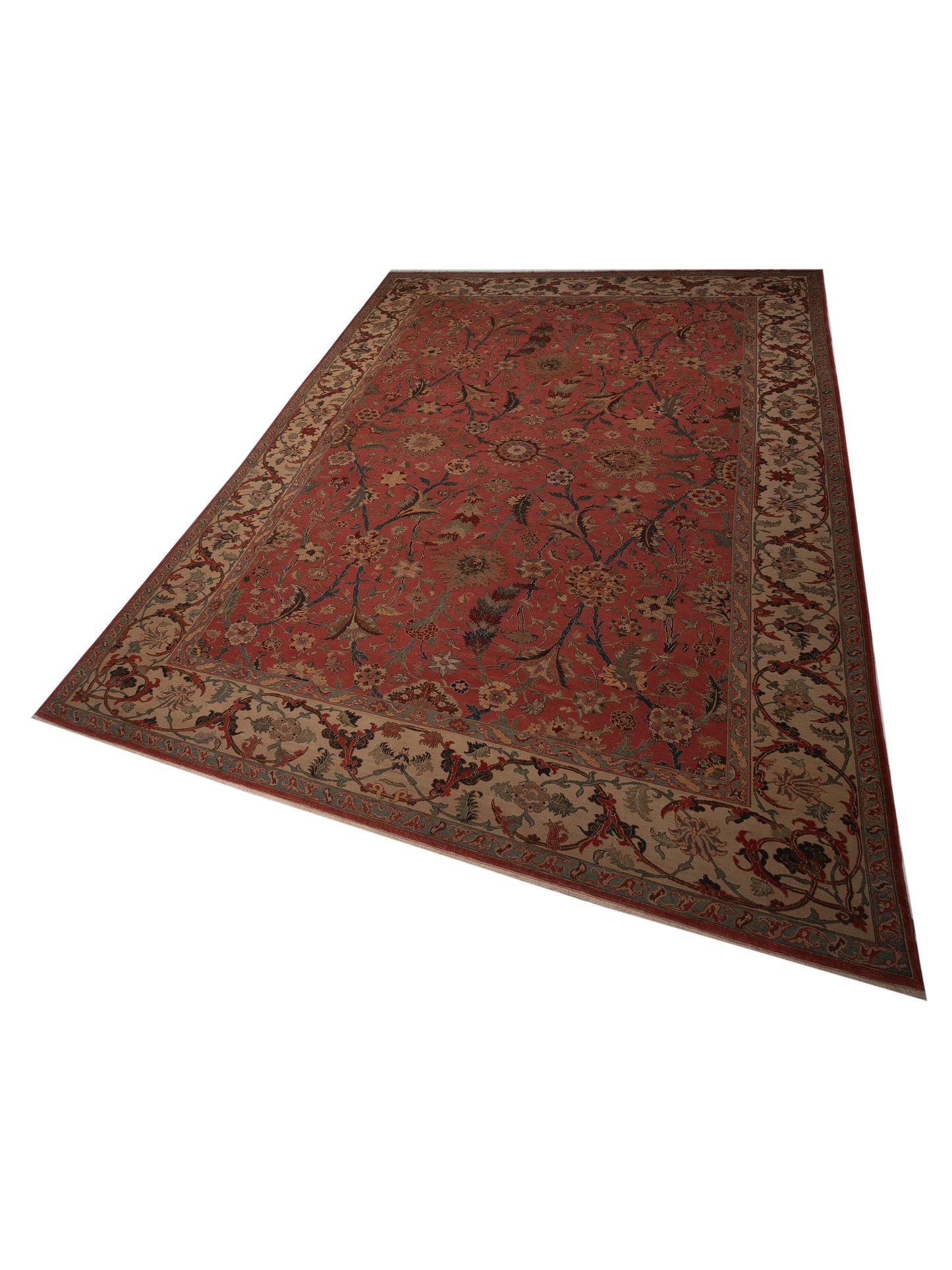 Pasha Antique Loom 98159 Rust Beige Traditional Hand Knotted Rug