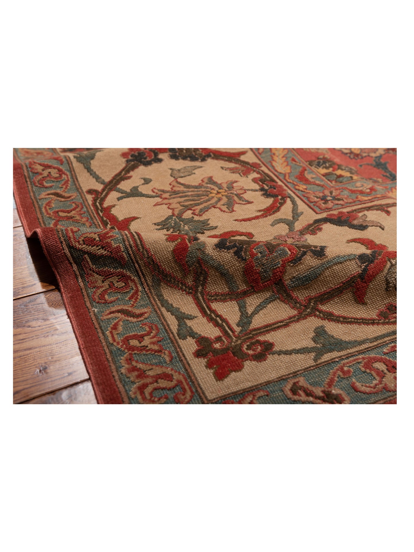 Pasha Antique Loom 98159 Rust Beige Traditional Hand Knotted Rug