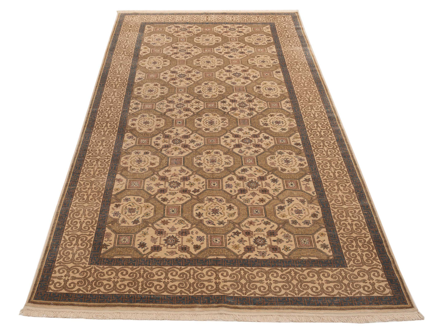 Pasha Antique Loom 98170 Ivory Ivory Transitional Hand Knotted Rug