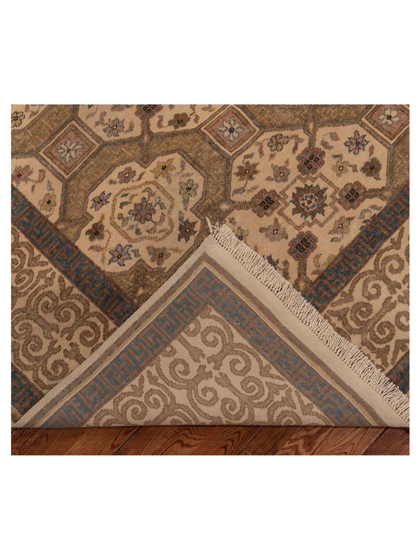 Pasha Antique Loom 98170 Ivory Ivory Transitional Hand Knotted Rug