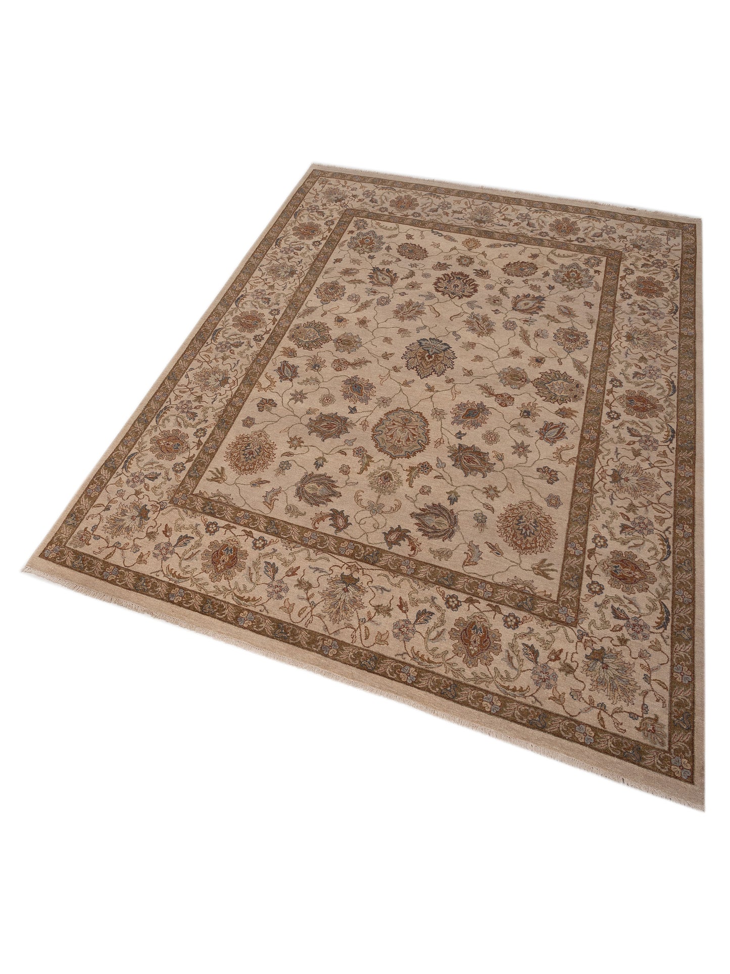 Rajpur Ghazani 98616 Ivory Ivory Traditional Hand Knotted Rug