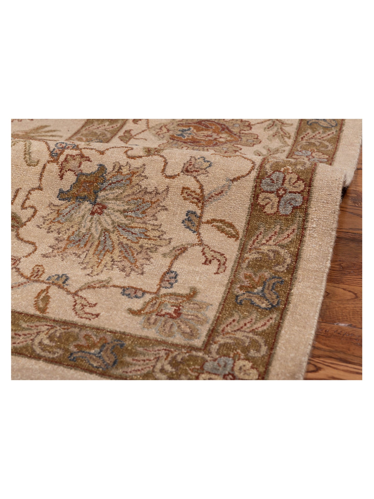 Rajpur Ghazani 98616 Ivory Ivory Traditional Hand Knotted Rug