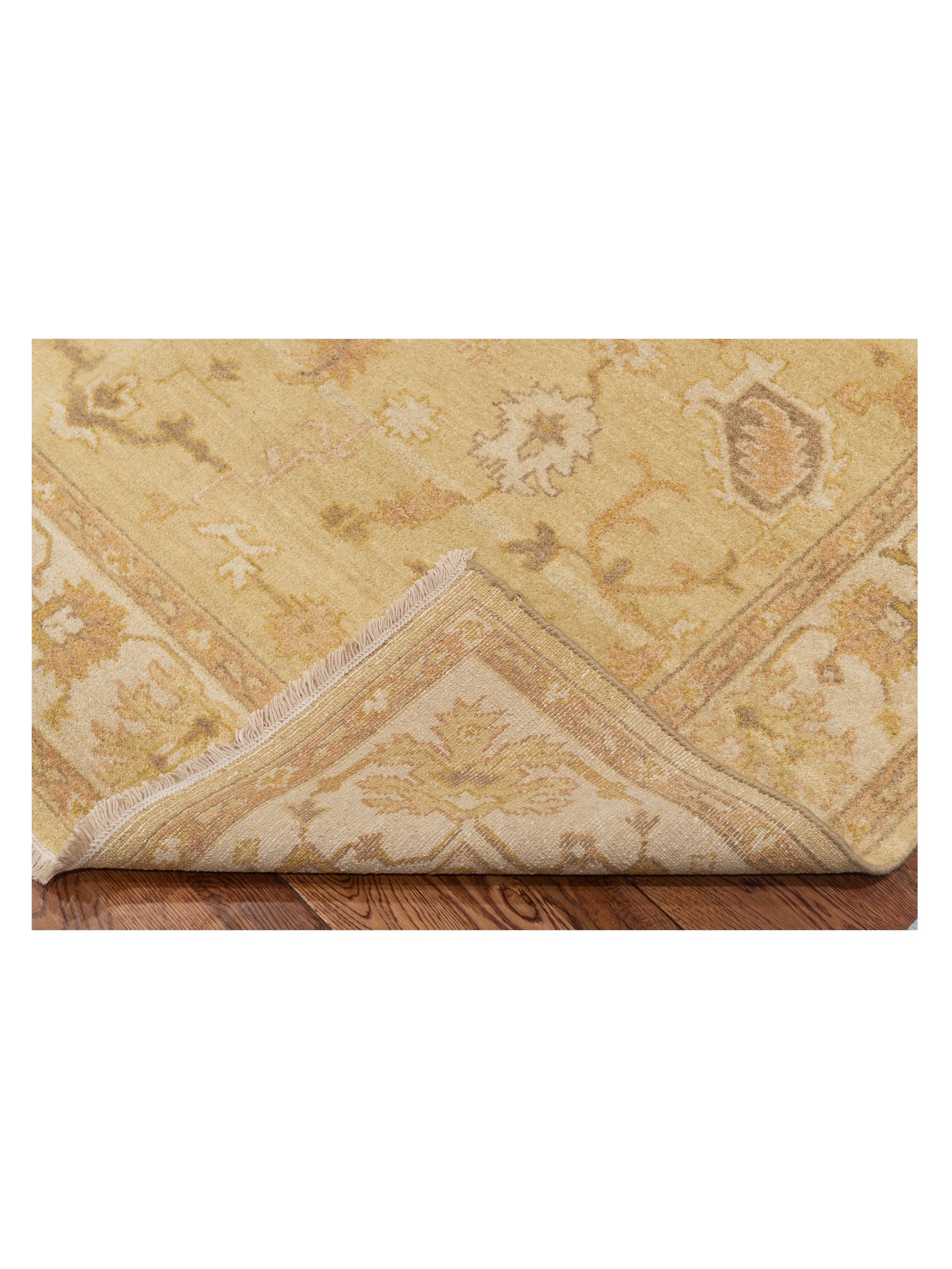 Rajpur Lilac 103317 Gold Ivory Traditional Hand Knotted Rug