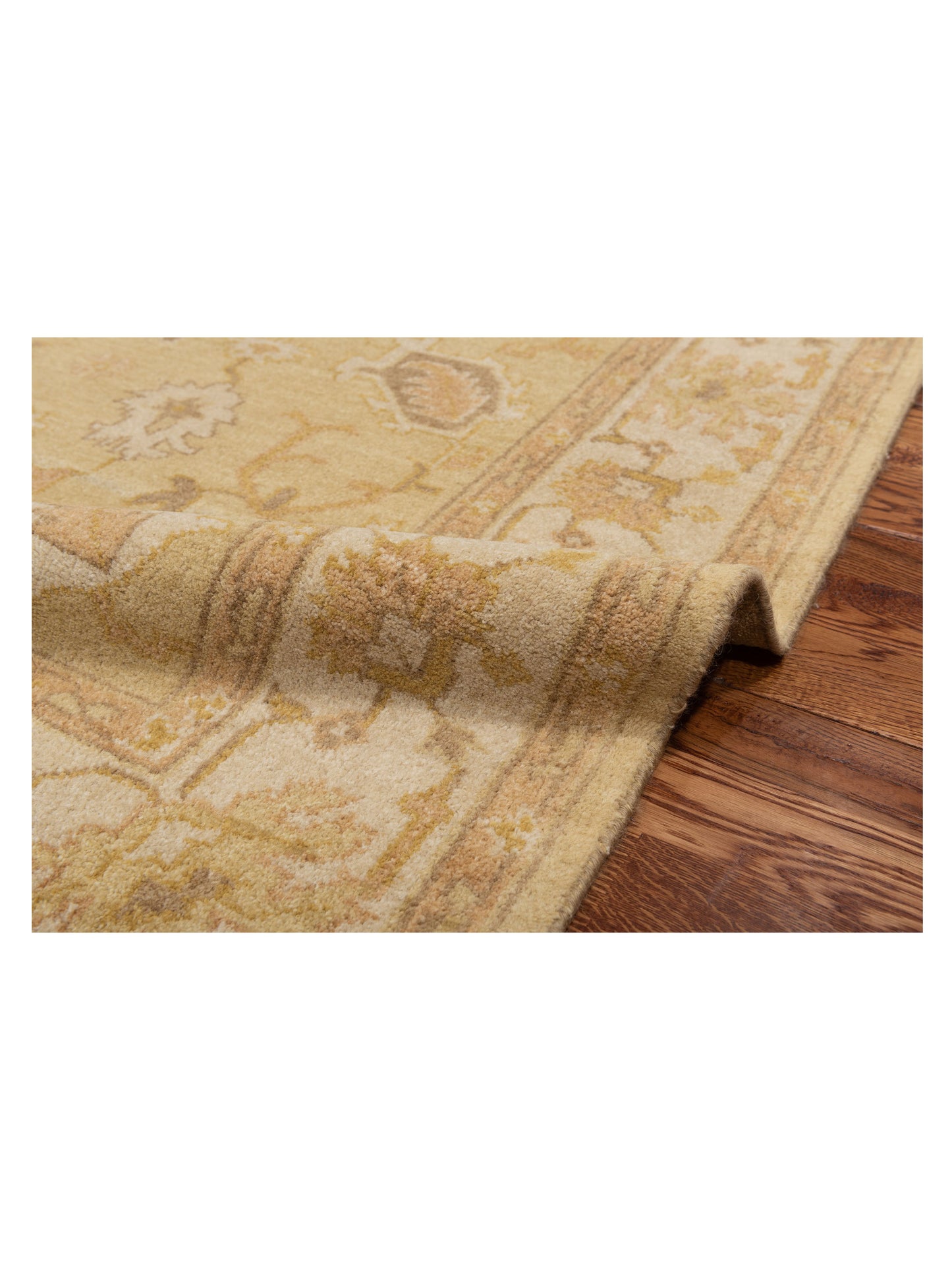 Rajpur Lilac 103317 Gold Ivory Traditional Hand Knotted Rug