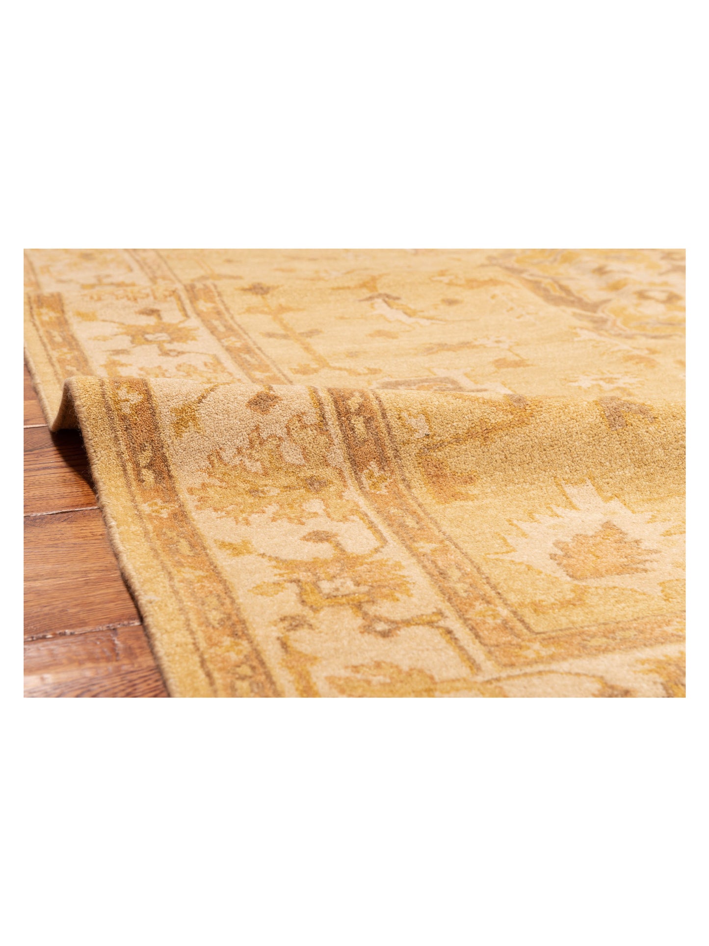 Rajpur Lilac 103319 Yellow Ivory Traditional Hand Knotted Rug