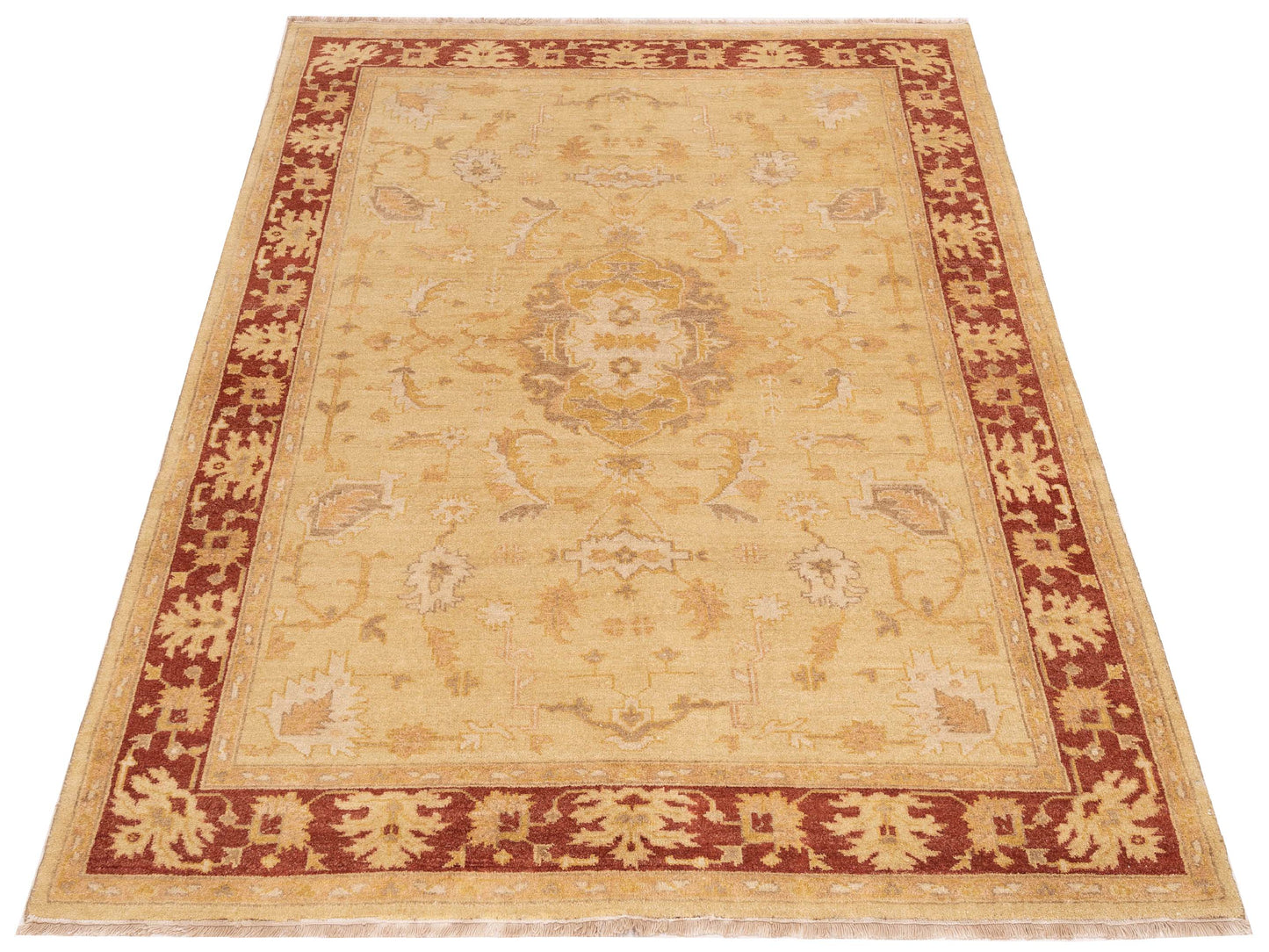 Rajpur Lilac 103321 Yellow Rust Traditional Hand Knotted Rug