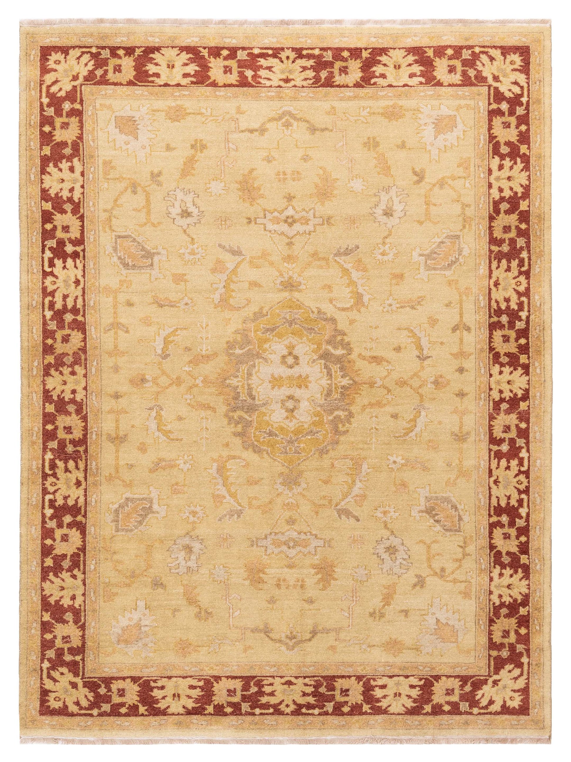 Rajpur Lilac 103321 Yellow Traditional Hand Knotted Rug