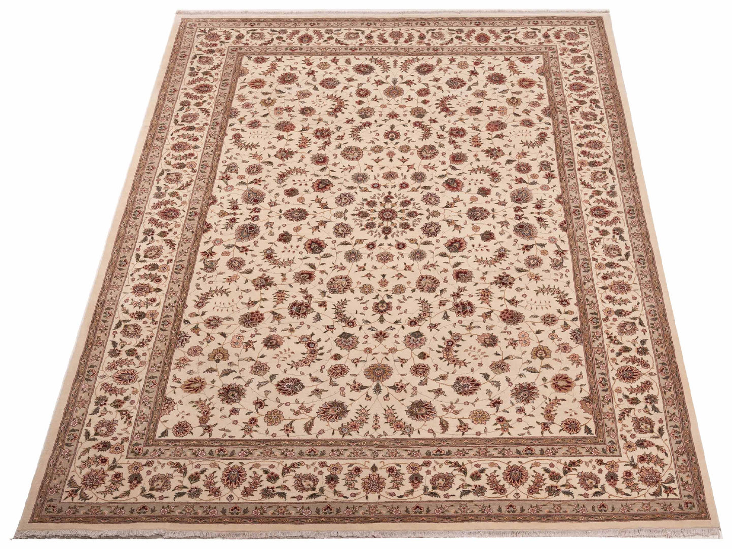 Pasha Magnolia 103716 Ivory Ivory Traditional Hand Knotted Rug