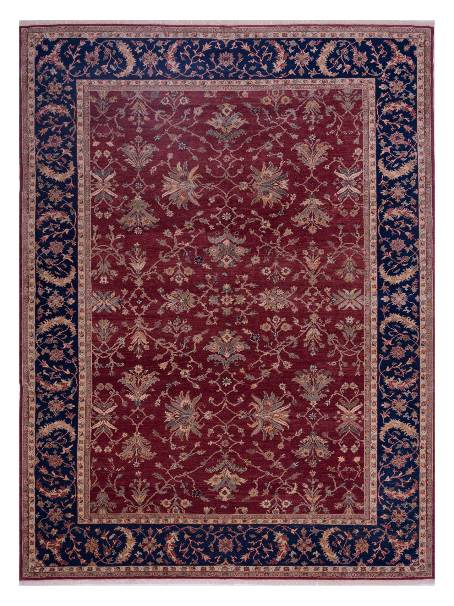 Pasha Antique Loom 104369 Red Transitional Hand Knotted Rug