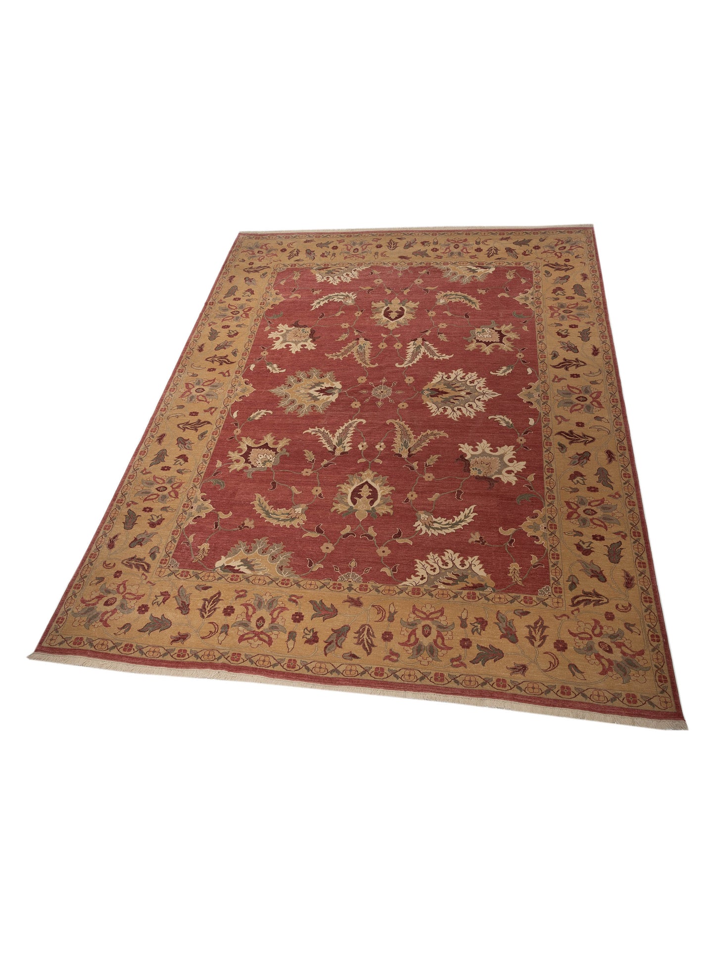 Pasha Antique Loom 104389 Rust Gold Traditional Hand Knotted Rug