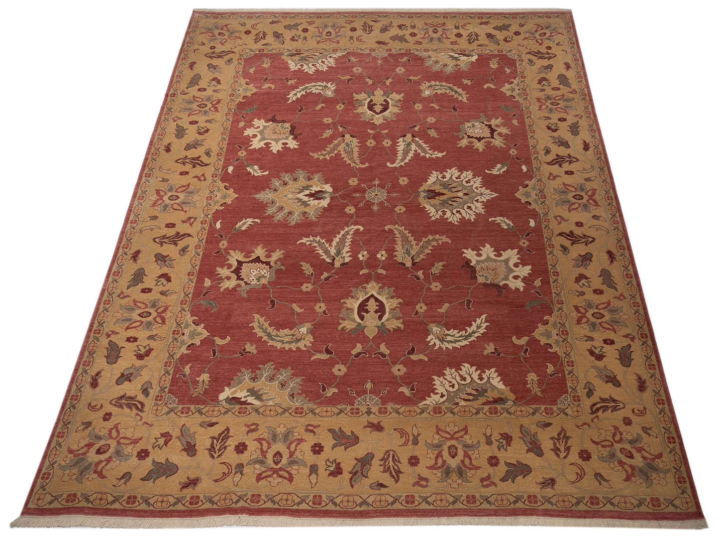 Pasha Antique Loom 104389 Rust Gold Traditional Hand Knotted Rug