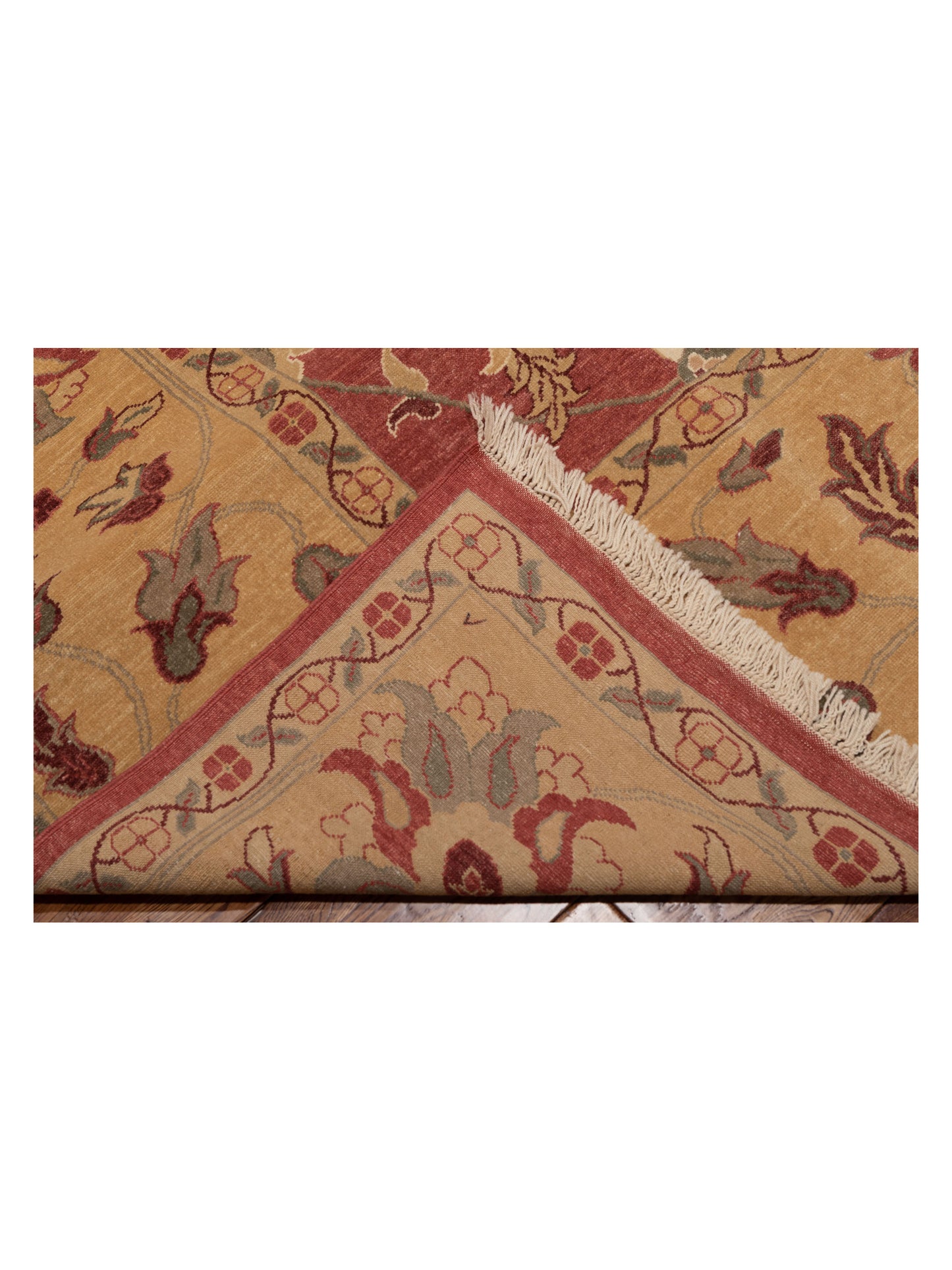 Pasha Antique Loom 104389 Rust Gold Traditional Hand Knotted Rug