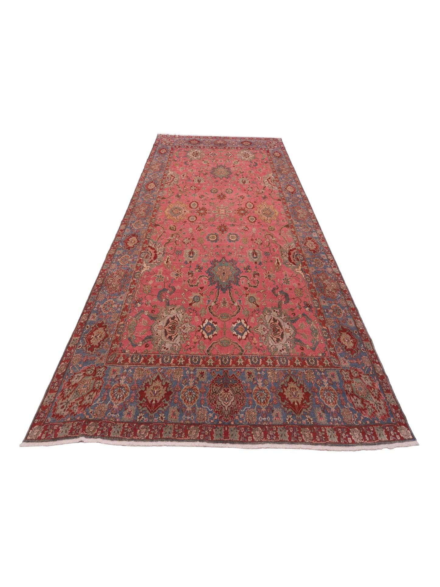 Pasha Antique Loom 104392 Pink Blue Traditional Hand Knotted Rug