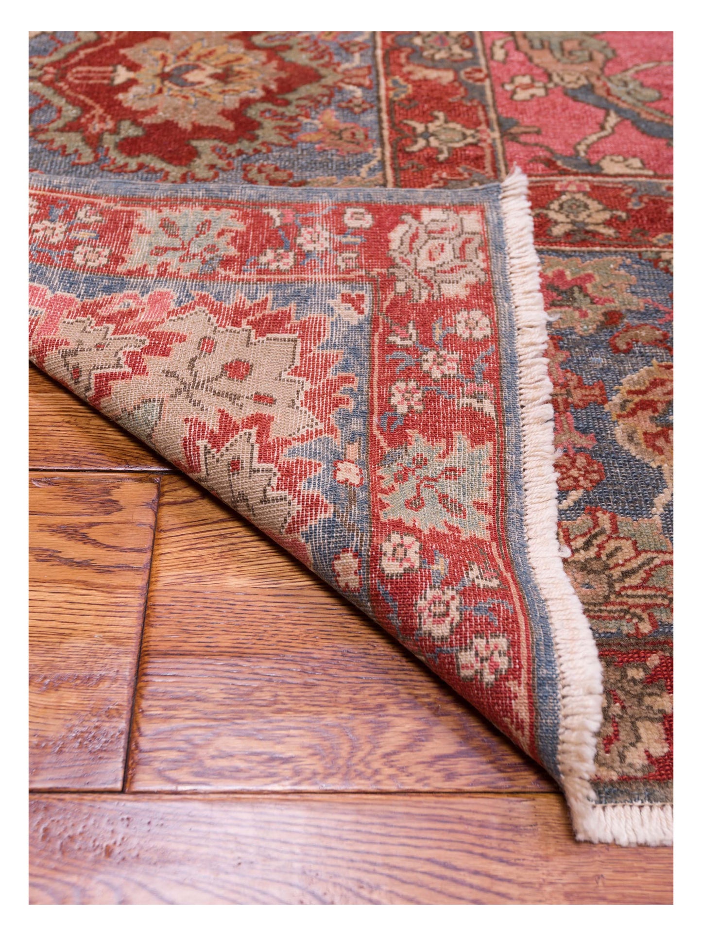 Pasha Antique Loom 104392 Pink Blue Traditional Hand Knotted Rug