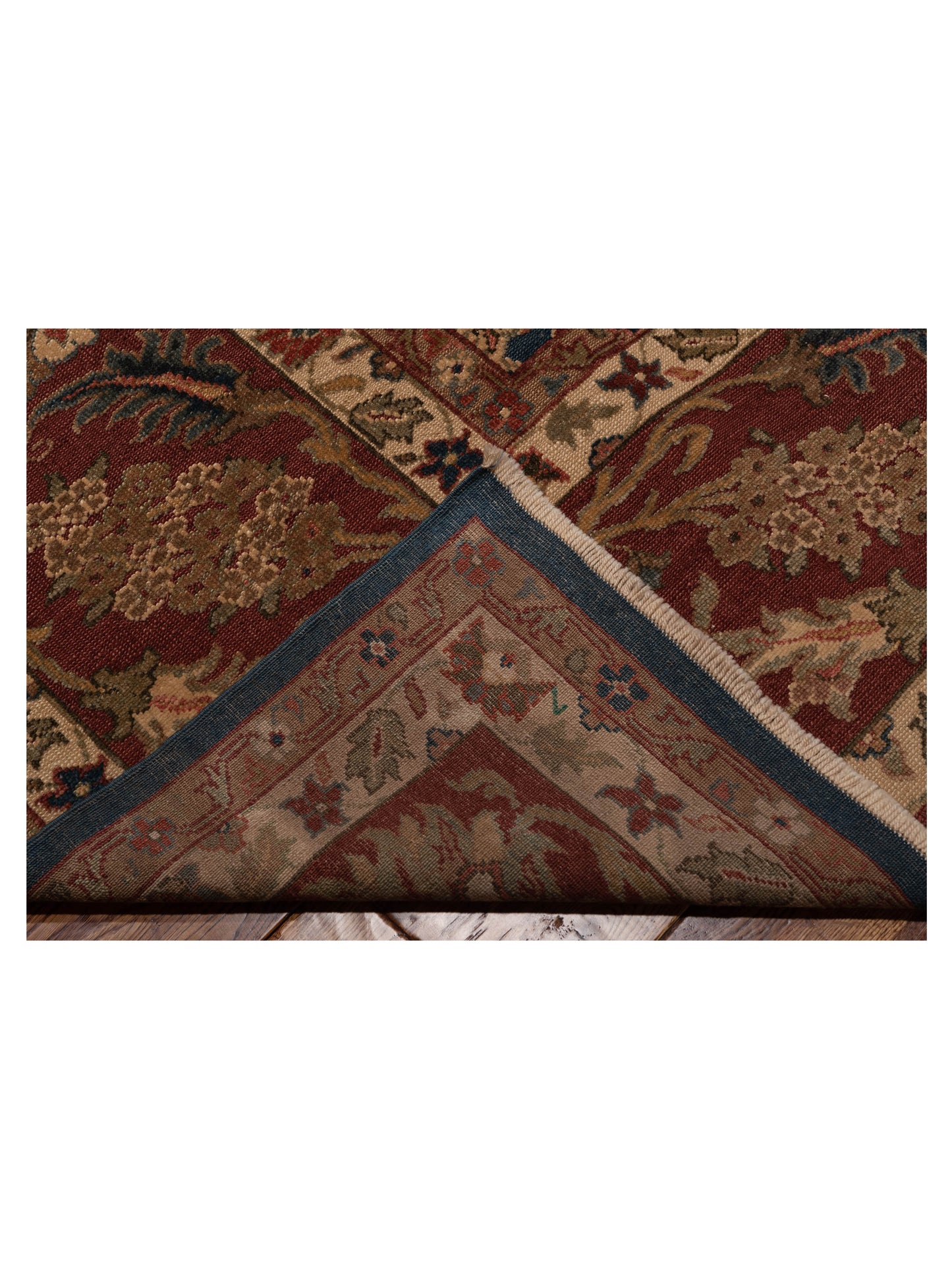 Pasha Antique Loom 104398 Navy Burgundy Traditional Hand Knotted Rug