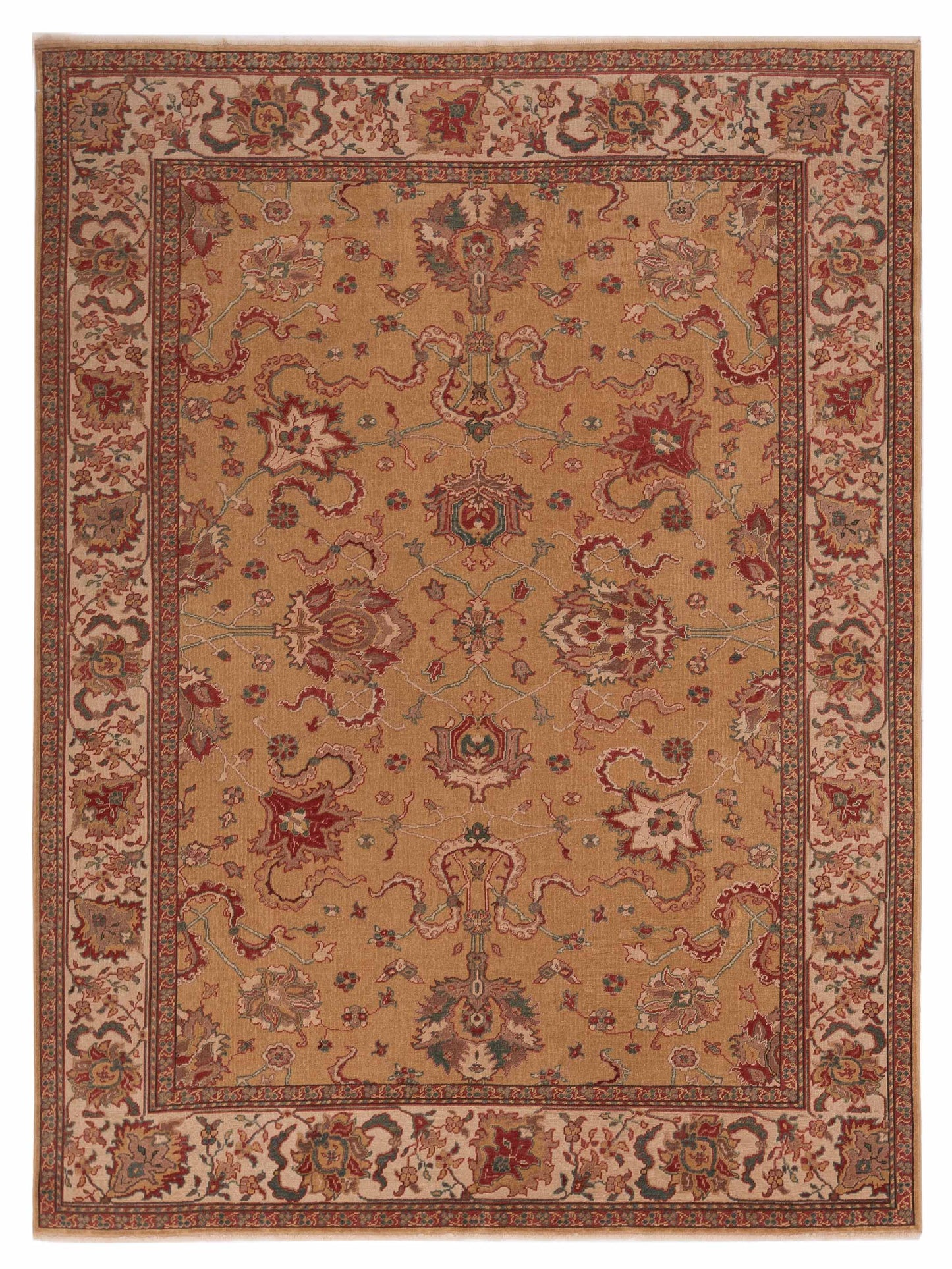 Pasha Antique Loom 104442 Gold Transitional Hand Knotted Rug