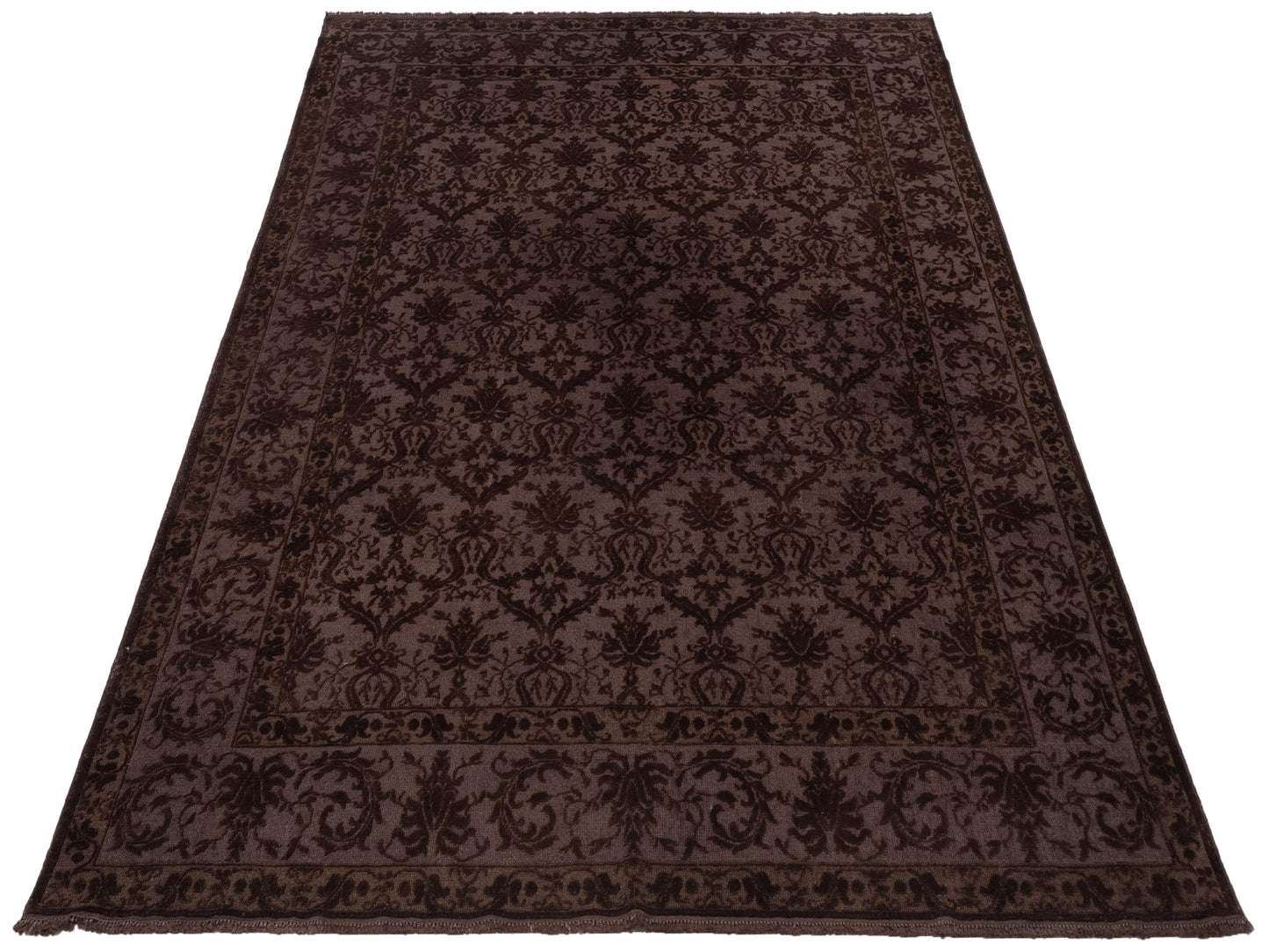 Pasha Vintage 104463 Dark Brown  Transitional Hand Knotted Rug