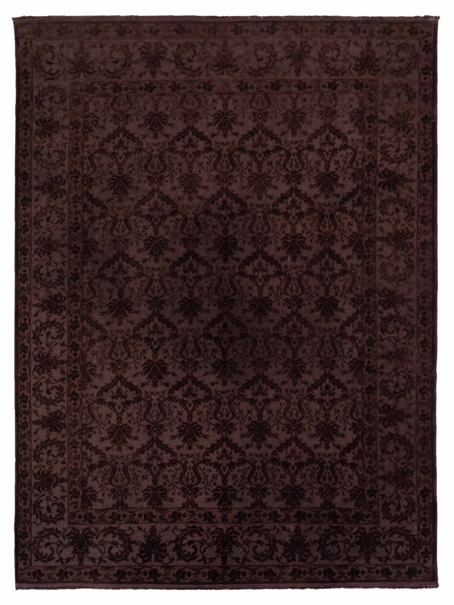 Pasha Vintage 104463 Dark Brown Transitional Hand Knotted Rug