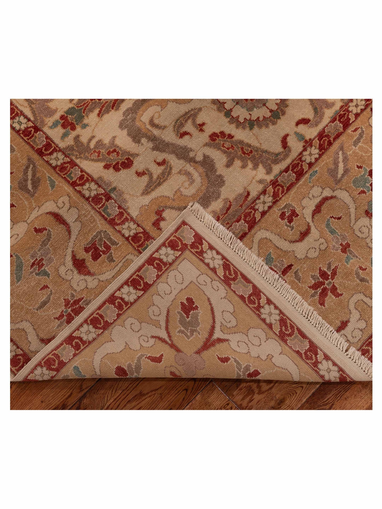 Pasha Antique Loom 104466 Ivory Gold Transitional Hand Knotted Rug