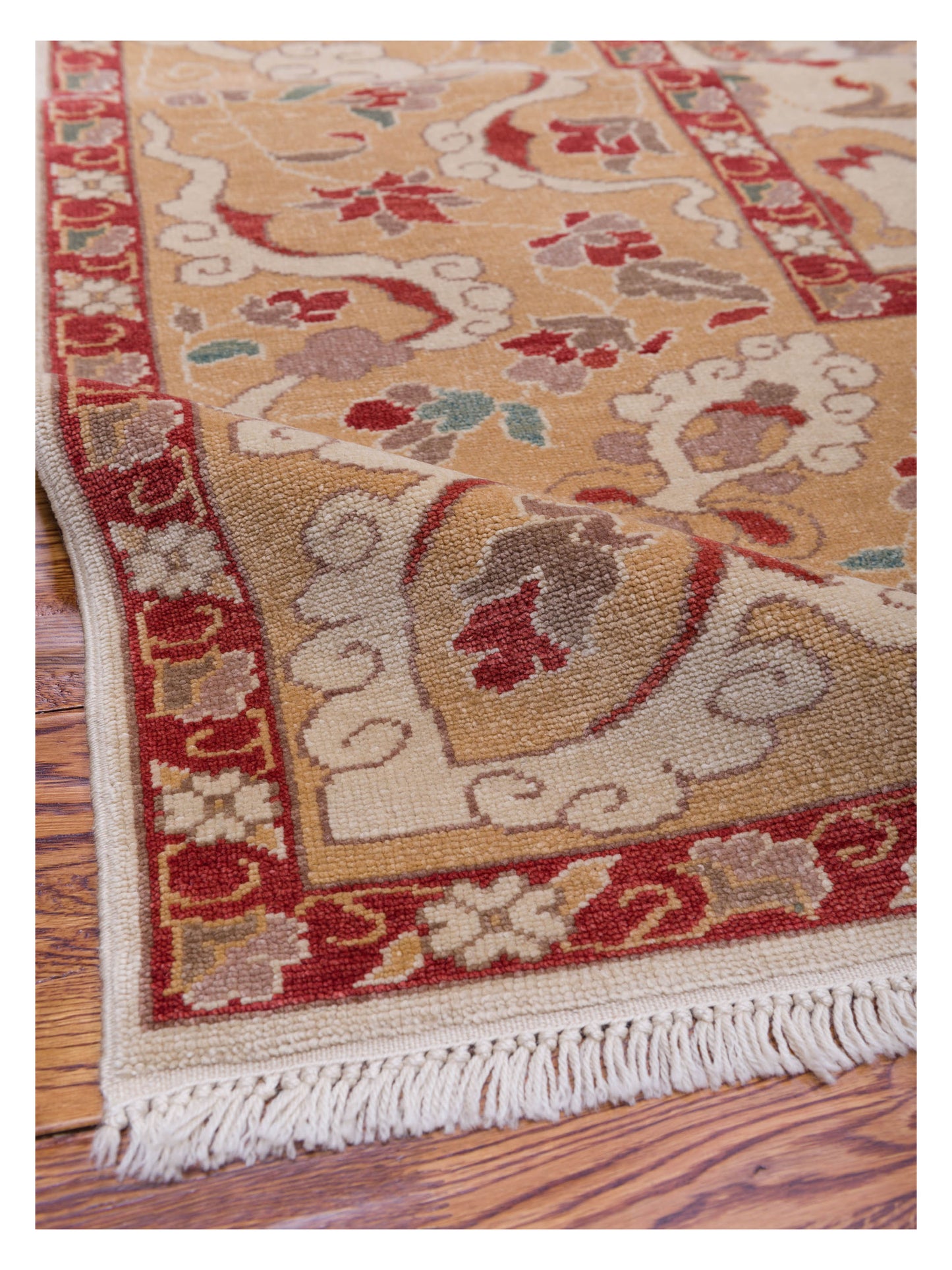 Pasha Antique Loom 104466 Ivory Gold Transitional Hand Knotted Rug