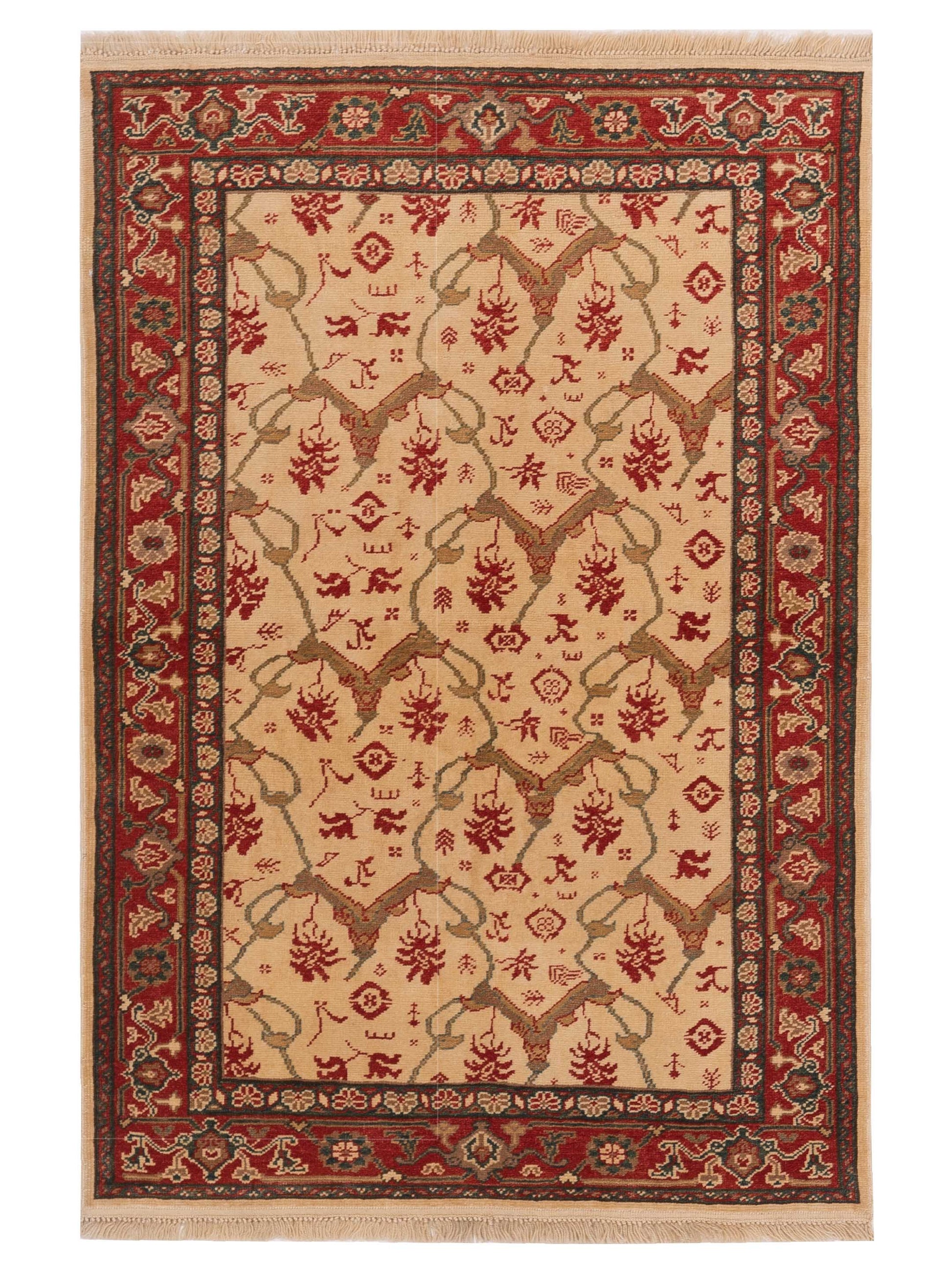 Pasha Antique Loom 104507 Ivory Transitional Hand Knotted Rug