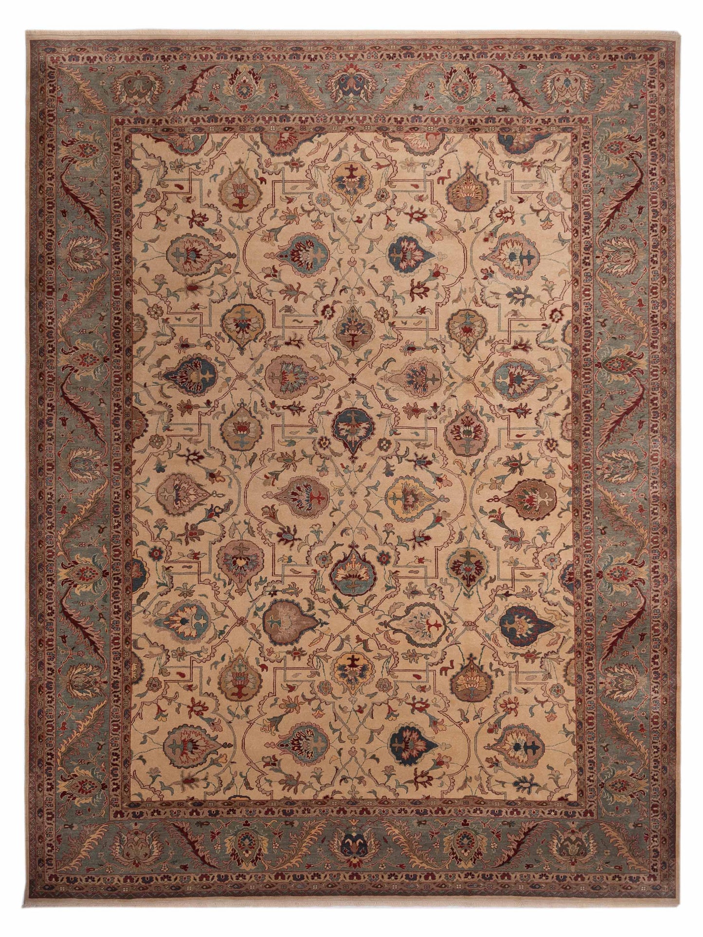 Pasha Antique Loom 104521 Beige Traditional Hand Knotted Rug