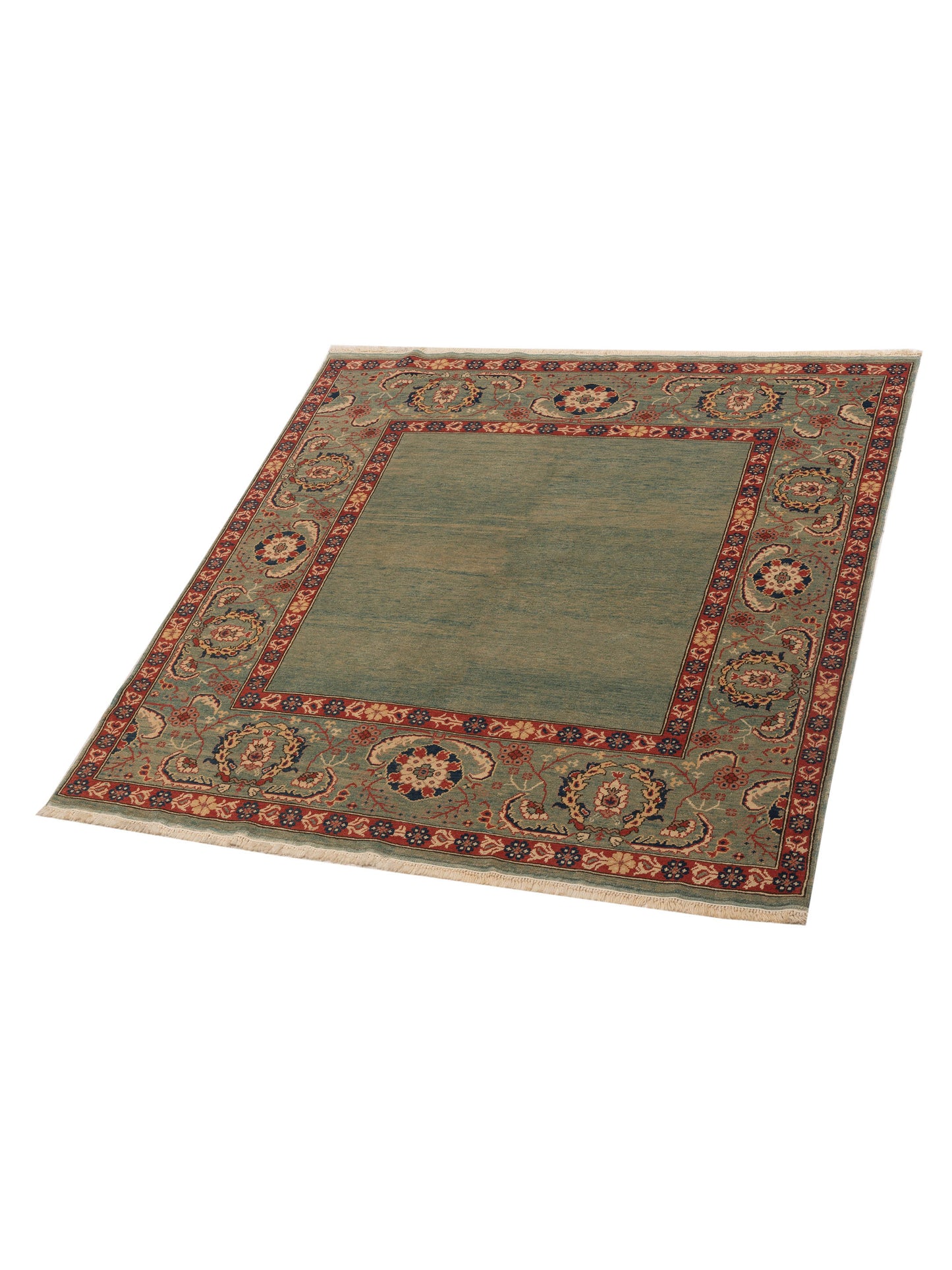 Pasha Antique Loom 104542 Green  Transitional Hand Knotted Rug