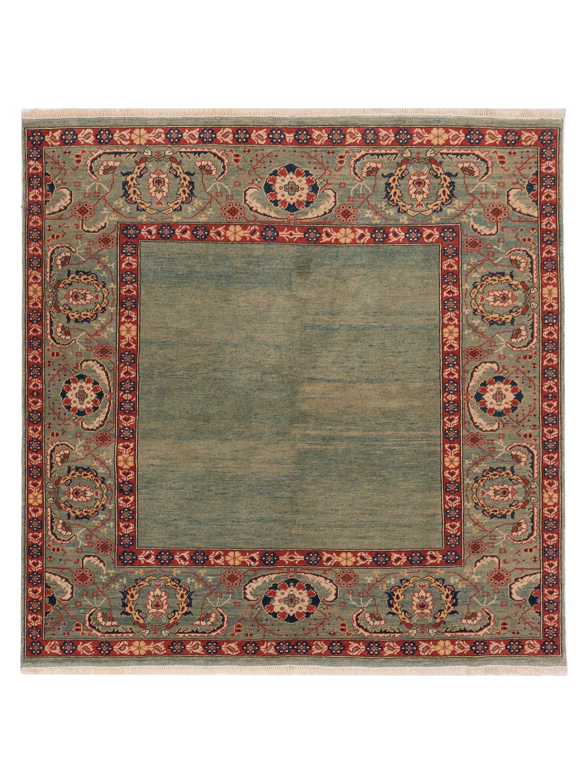 Pasha Antique Loom 104542 Green Transitional Hand Knotted Rug