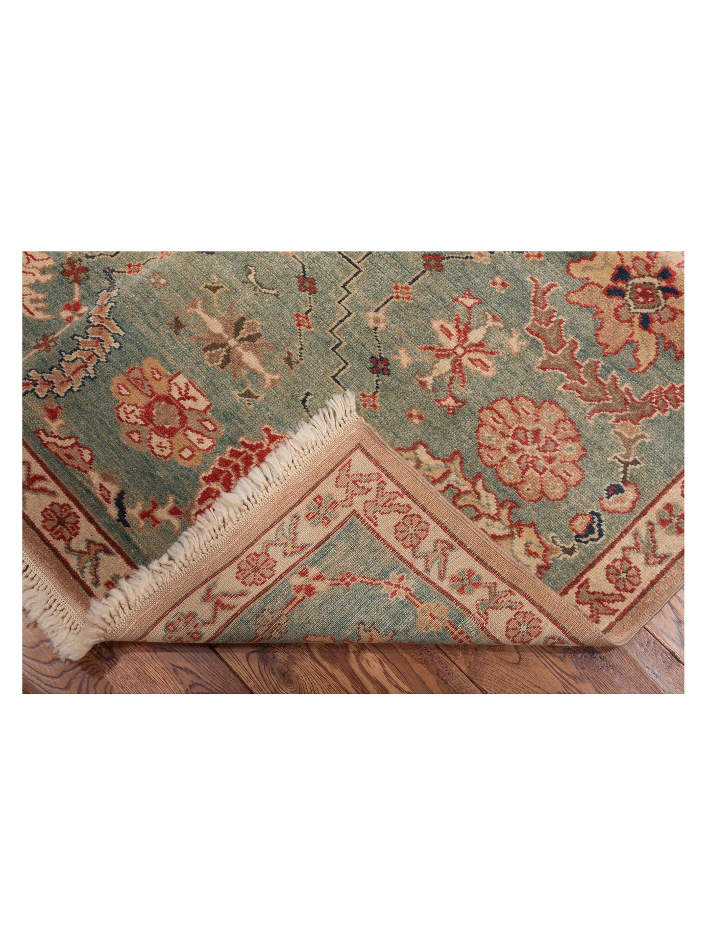 Pasha Antique Loom 104545 Green  Transitional Hand Knotted Rug