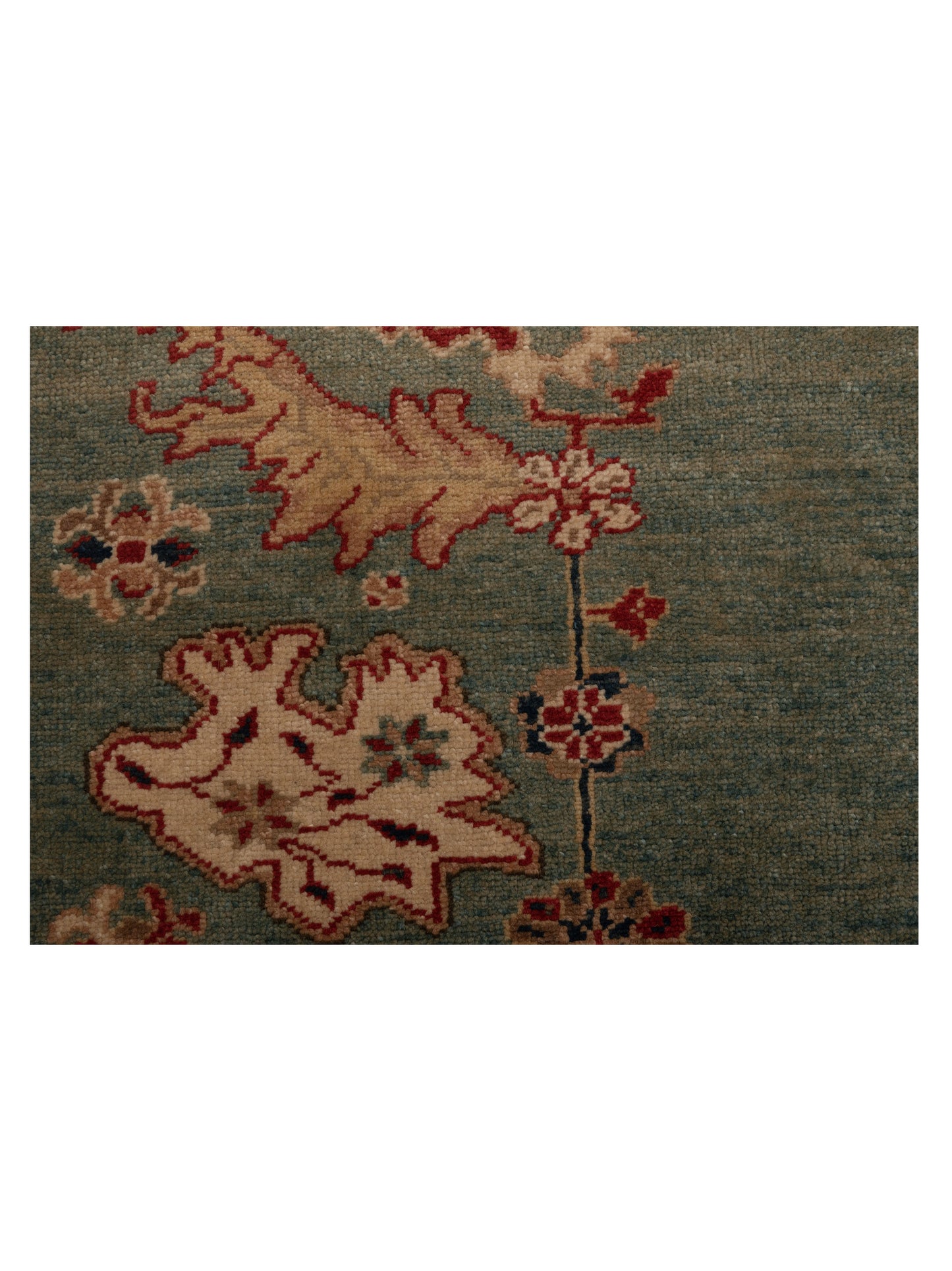 Pasha Antique Loom 104545 Green  Transitional Hand Knotted Rug