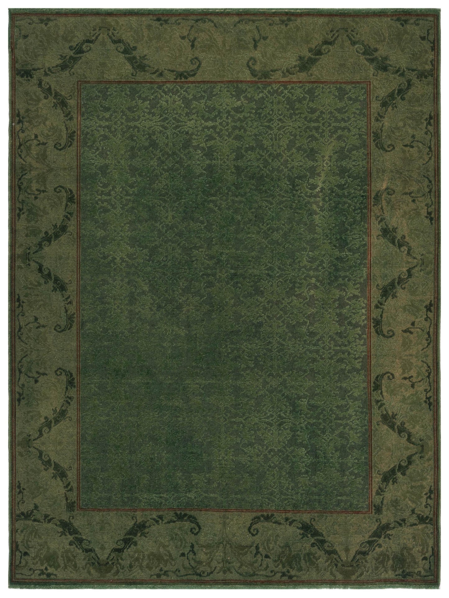 Pasha Vintage 104550 Green Transitional Hand Knotted Rug