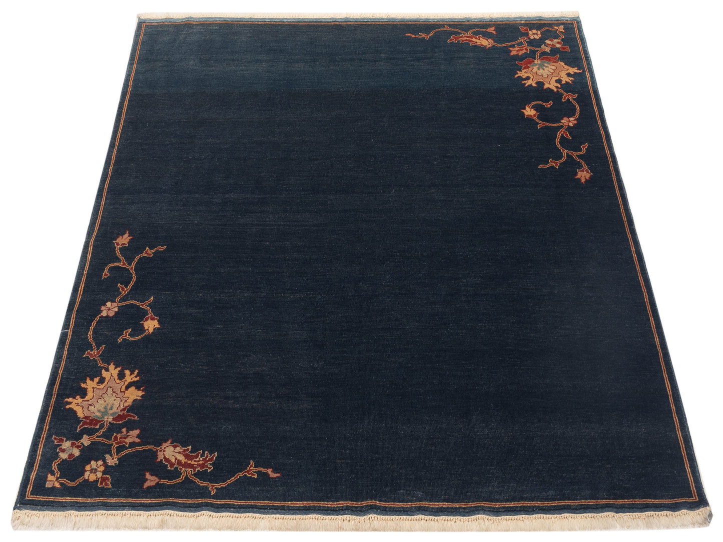 Pasha Antique Loom 104551 Blue  Transitional Hand Knotted Rug