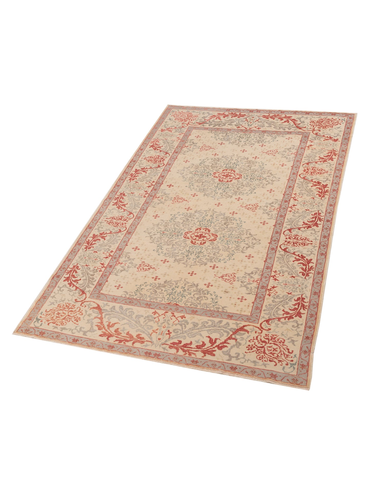 Pasha Antique Loom 104552 Ivory Ivory Transitional Hand Knotted Rug