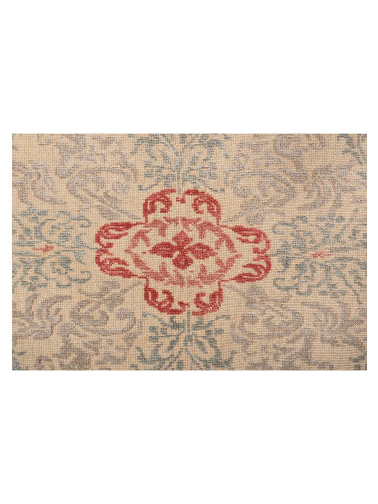 Pasha Antique Loom 104552 Ivory Ivory Transitional Hand Knotted Rug