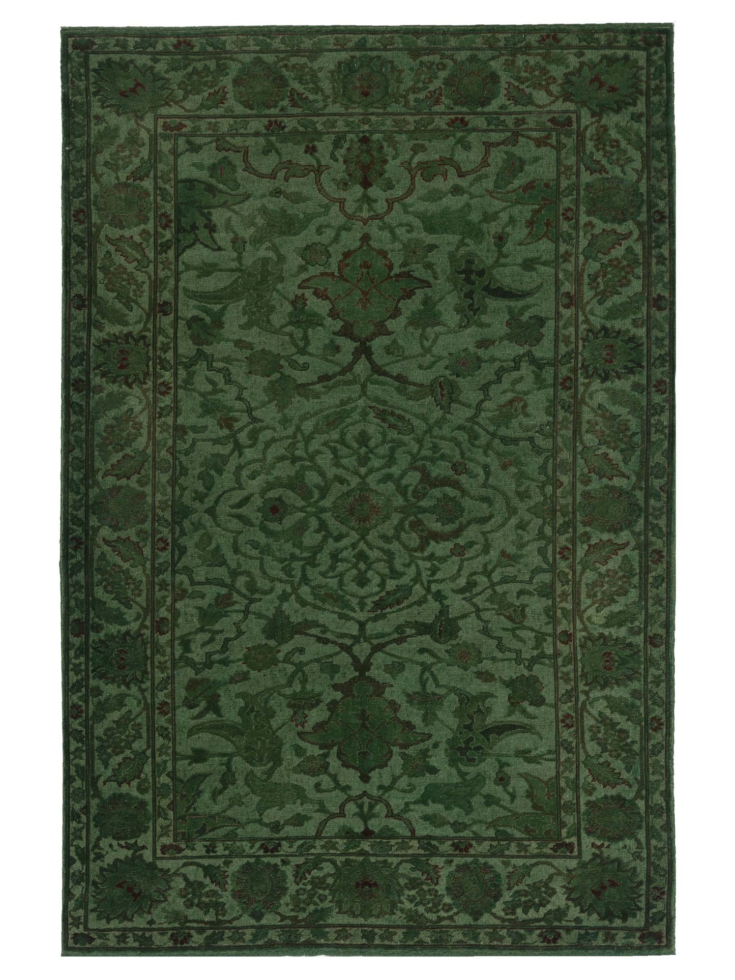 Pasha Vintage 104555 Green Transitional Hand Knotted Rug