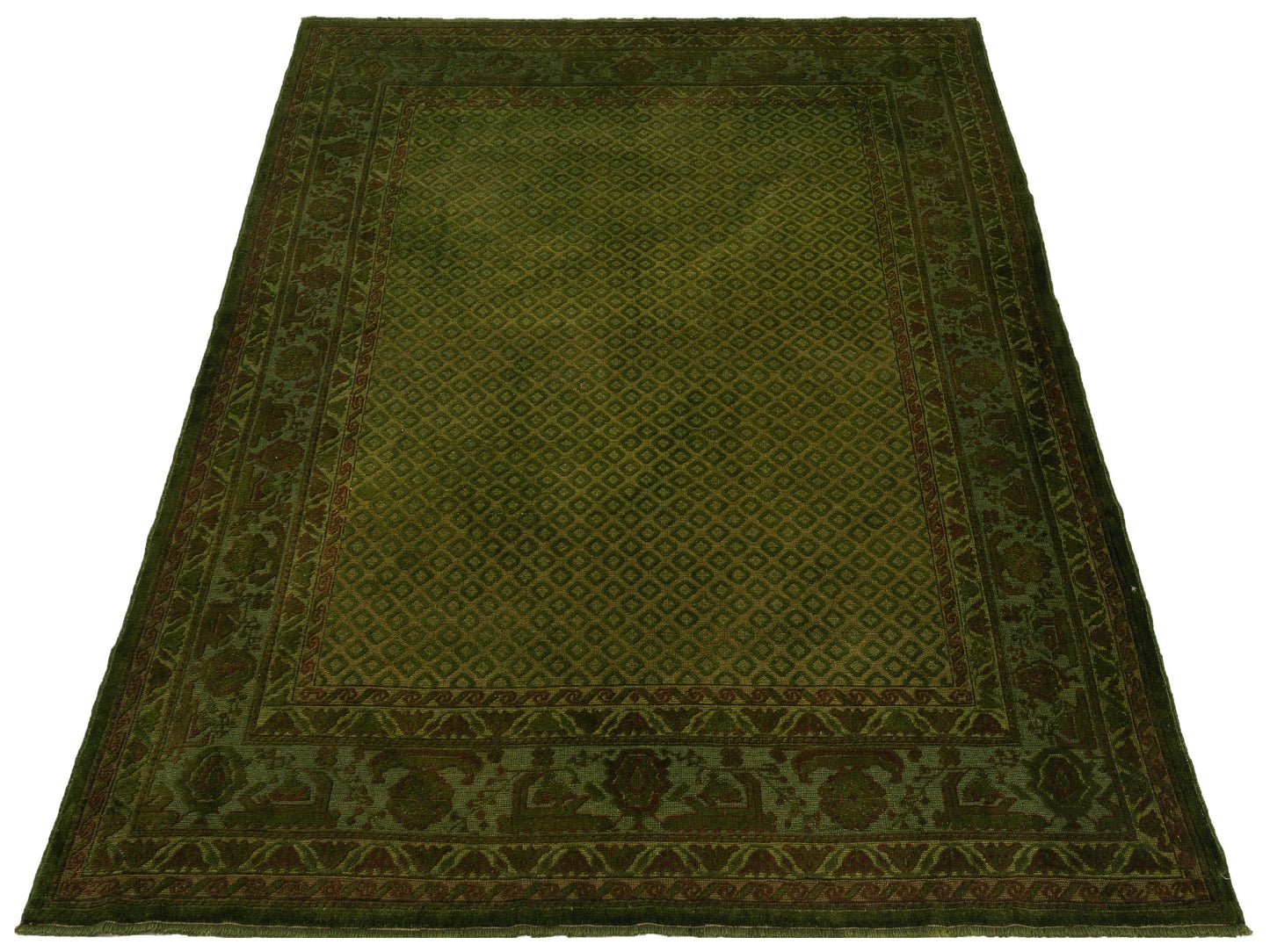 Pasha Vintage 104562 Green  Transitional Hand Knotted Rug