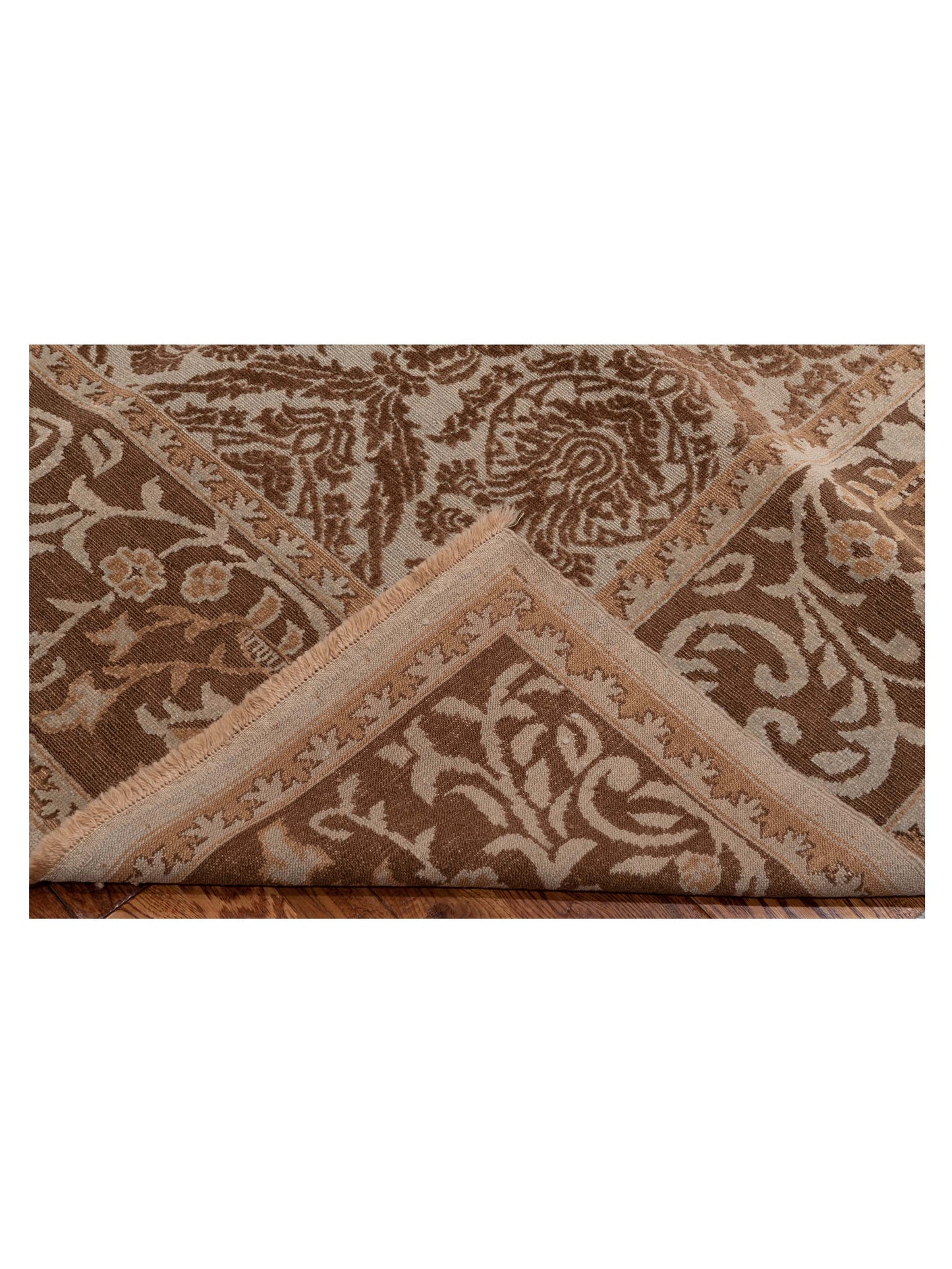 Pasha Defne Daisy Silver Brown Transitional Hand Knotted Rug