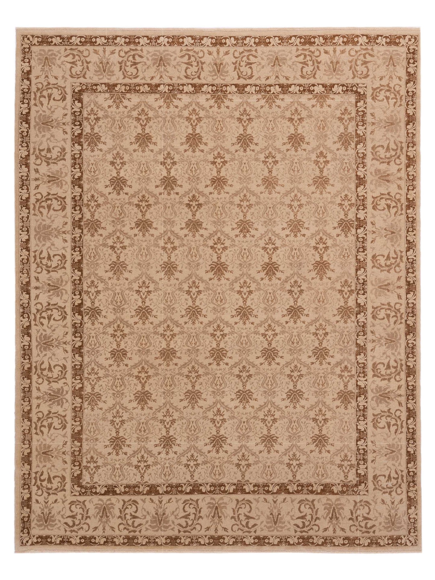 Pasha Defne Begonia Beige Transitional Hand Knotted Rug