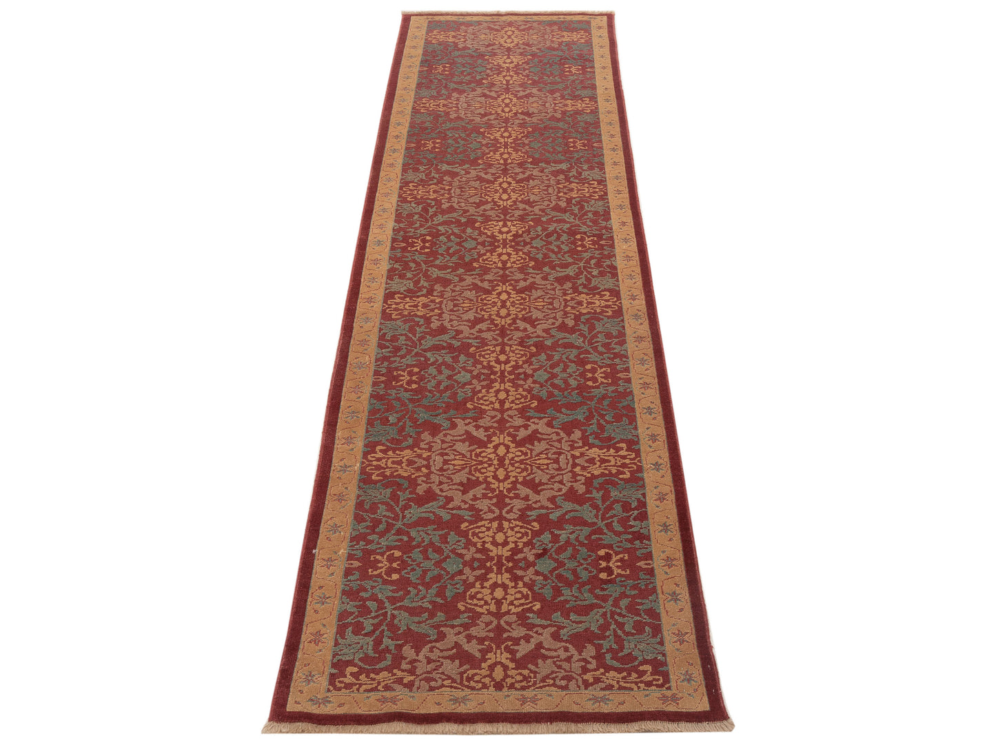 Pasha Antique Loom 105069 Red Gold Transitional Hand Knotted Rug