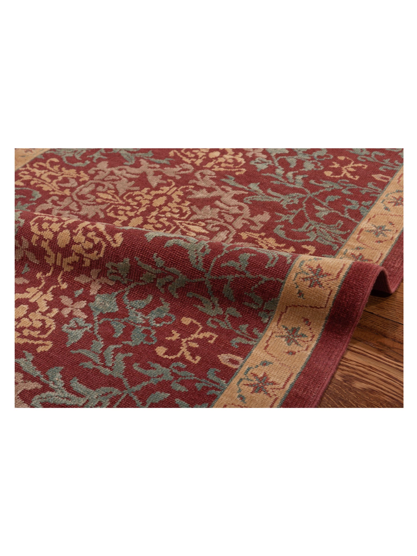 Pasha Antique Loom 105069 Red Gold Transitional Hand Knotted Rug