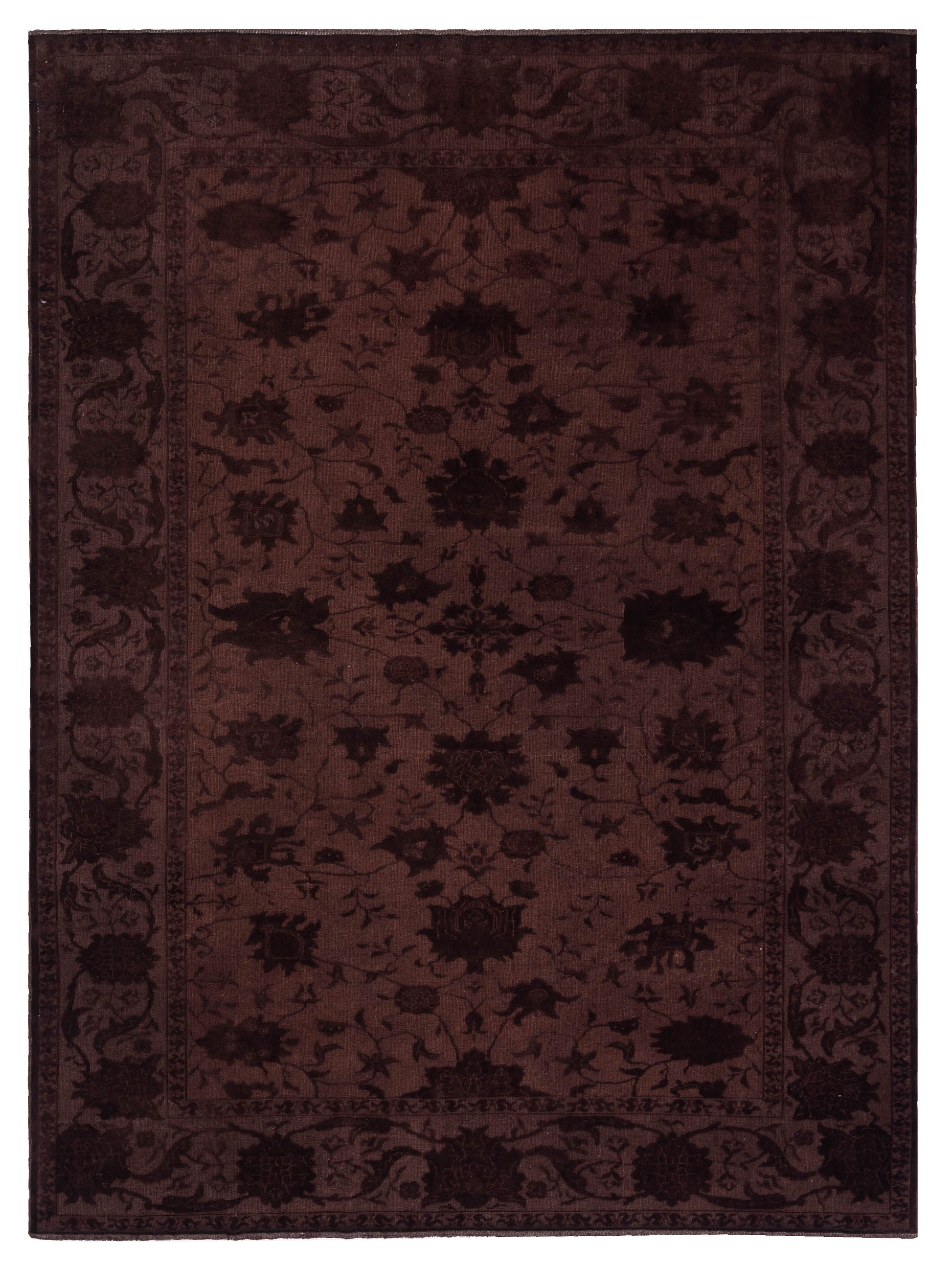 Pasha Vintage 105086 Dark Brown Transitional Hand Knotted Rug