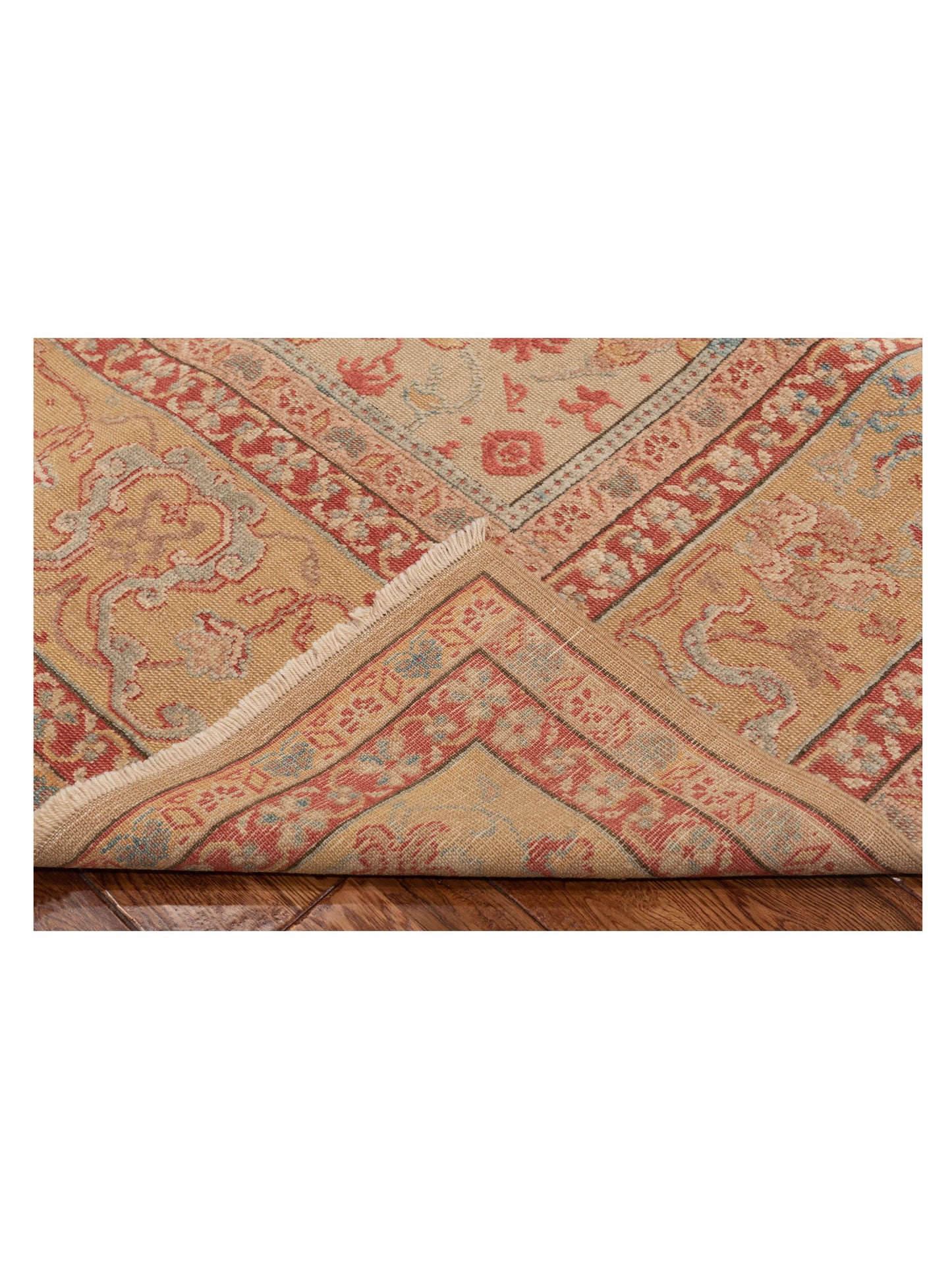 Pasha Antique Loom 105088 Beige Gold Transitional Hand Knotted Rug