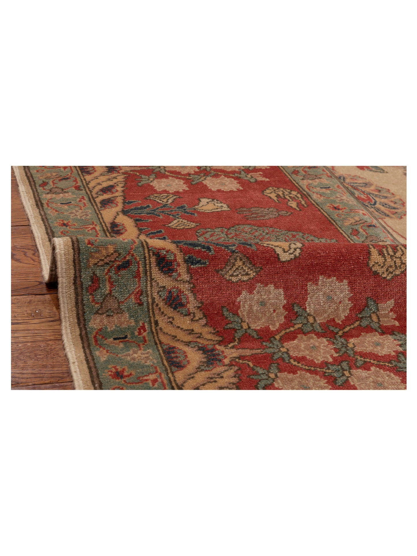 Pasha Antique Loom 105100 Ivory Rust Traditional Hand Knotted Rug