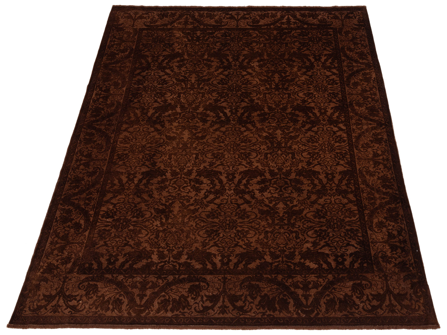 Pasha Vintage 105249 Dark Brown  Transitional Hand Knotted Rug